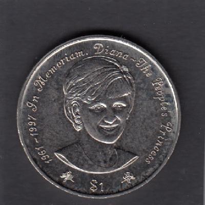 Beschrijving: 1 Dollar DIANA THE PEOPLES PRINCESS